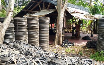 Limbah Ban Bekas Tronton Disulap Jadi Tali Multifungsi Bernilai Ekonomi Tinggi di Indramayu