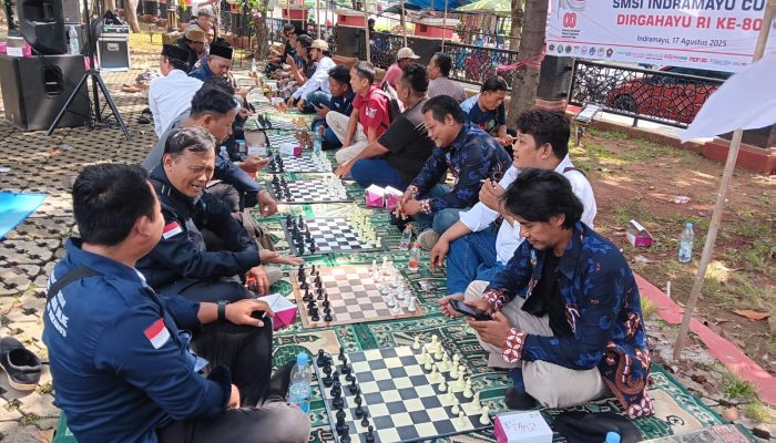 HUT RI ke-80, SMSI Indramayu Sukses Gelar Turnamen Catur Bersama Organisasi Pers se Kabupaten